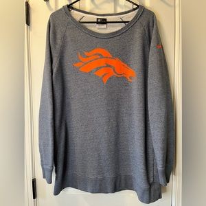 Women's Nike Denver Broncos Champ Drive Boyfriend Pullover Sweatshirt LARGE